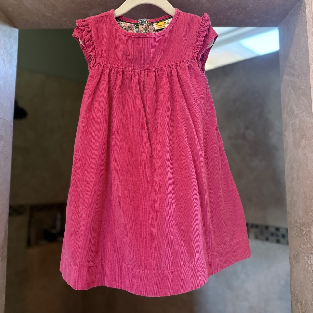Mini Boden Dark Pink Corduroy Dress (4-5y)